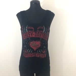 Harley Davidson Black Large Graphic Tank Top